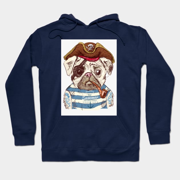 Pirate Pug! Hoodie by HELLINISMOS